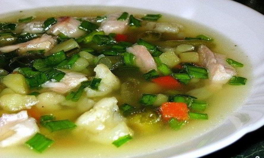 Рецепт суп с цветной капустой и горошком