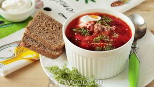 Классический горячий свекольник с мясом