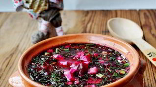 Свекольник холодный с ветчиной