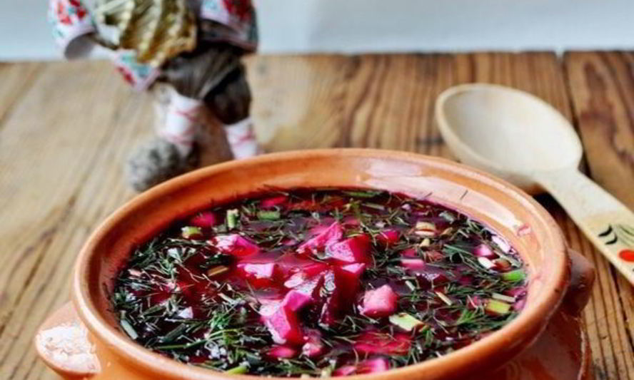 Рецепт свекольник холодный с ветчиной