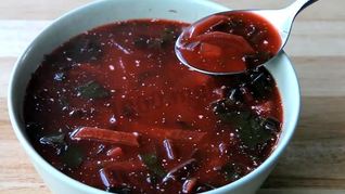 Свекольник с ботвой и курой