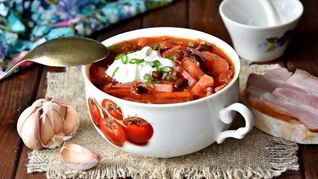 Свекольник с фасолью