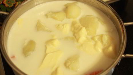 сырный крем-суп с креветками