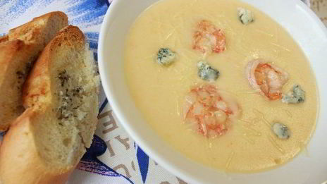 сырный крем-суп с креветками