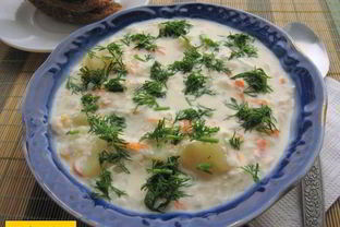 Сырный суп пюре с курицей