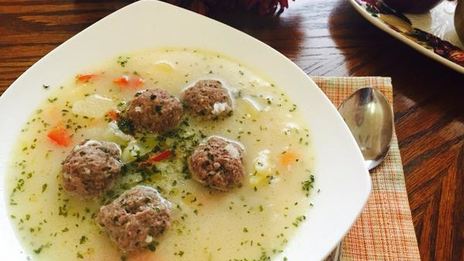 сырный суп с фрикадельками
