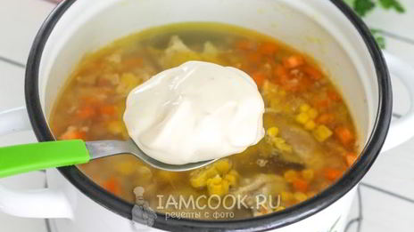 сырный суп с гренками