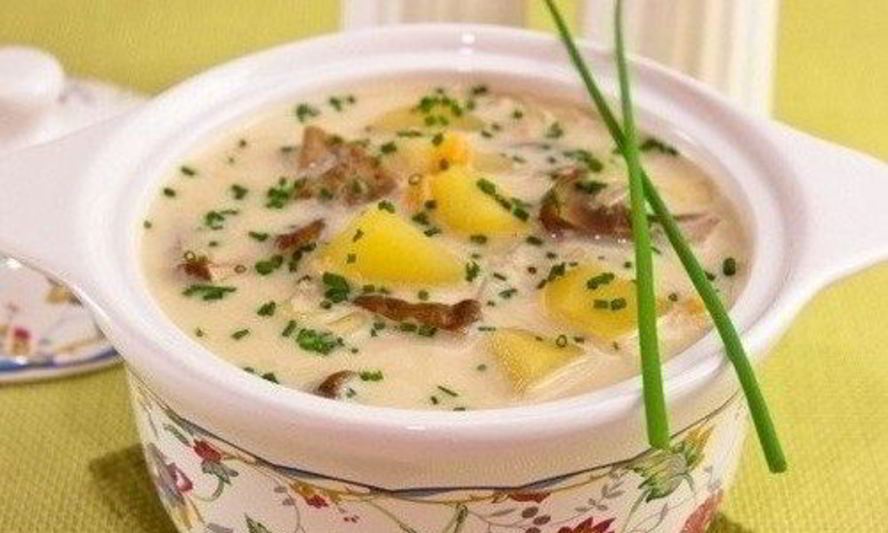 Рецепт сырный суп с картофелем и белыми грибами