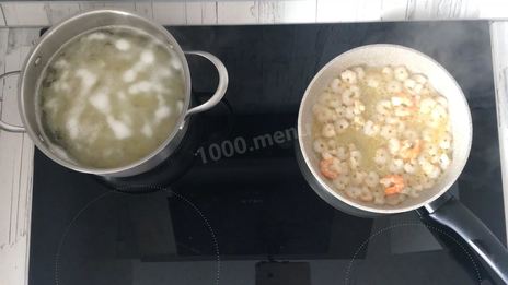 сырный суп с креветками