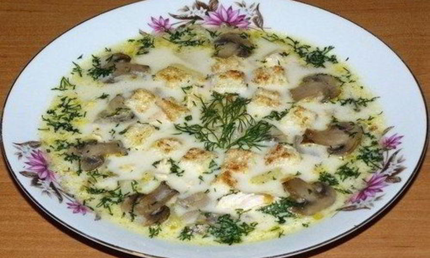 Рецепт сырный суп с куриным филе и шампиньонами