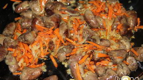 сырный суп с куриными сердечками