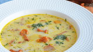 Сырный суп с лисичками