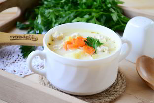 Сырный суп с морковкой