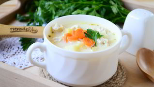 Сырный суп с морковкой