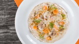 Сырный суп с мясным фаршем