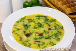 Сырный суп с опятами