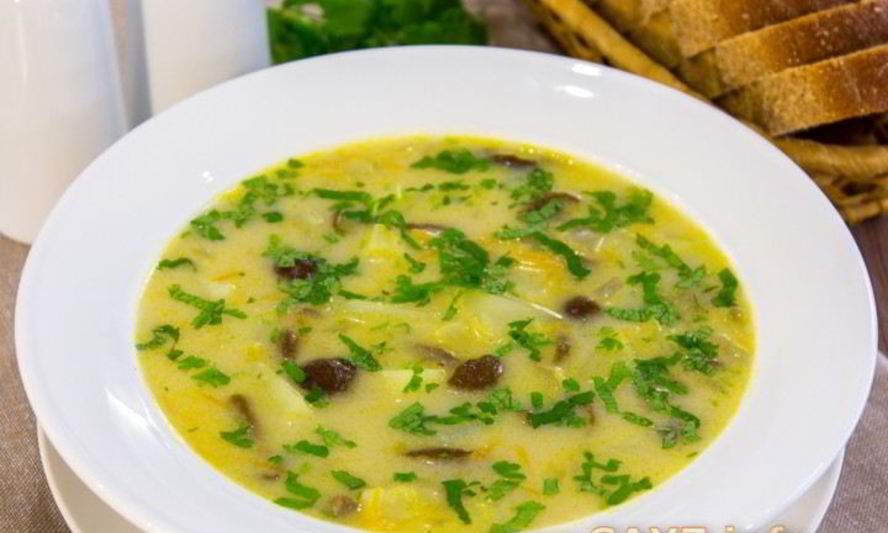 Рецепт сырный суп с опятами