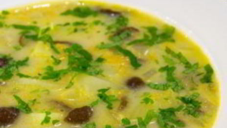 сырный суп с опятами