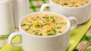 Сырный суп с рисом