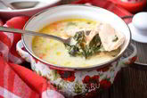 Сырный суп с семгой