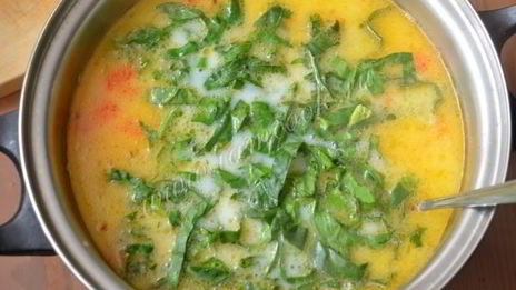 сырный суп с семгой