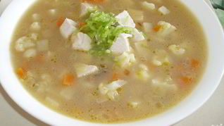 Сырный суп со свининой