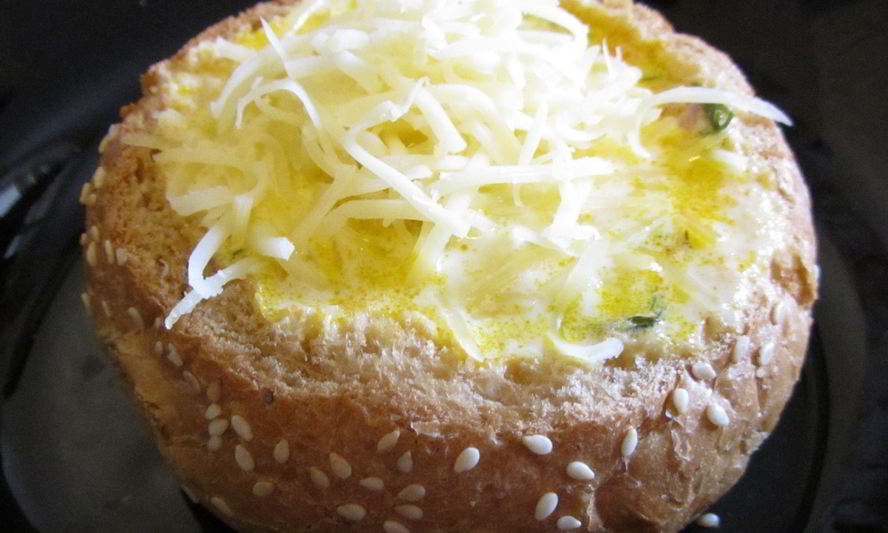 Рецепт сырный суп в хлебе