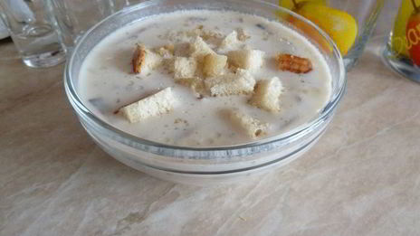 сырный супчик с грибами и гренками