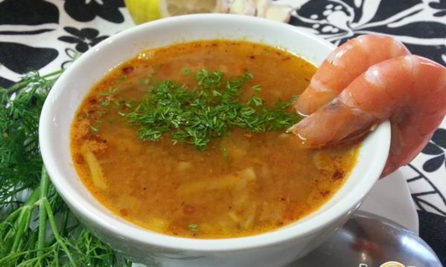 Рецепт томатно-фасолевый суп с креветками