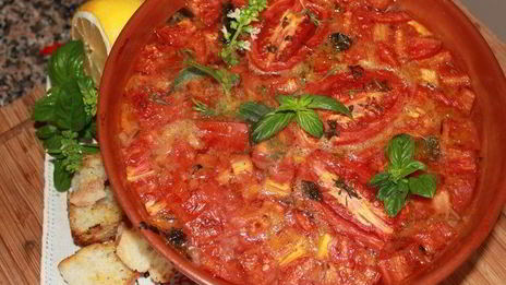 томатный суп из печи с базиликом