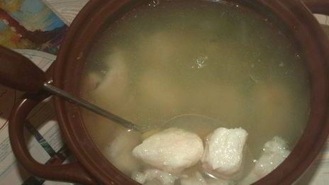 хитрая уха на курином бульоне