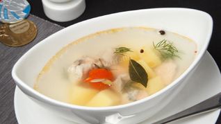 Тройная царская уха из форели, карася и стерляди