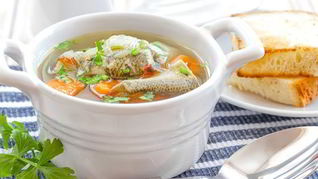 Уха по-царски с блинчиками