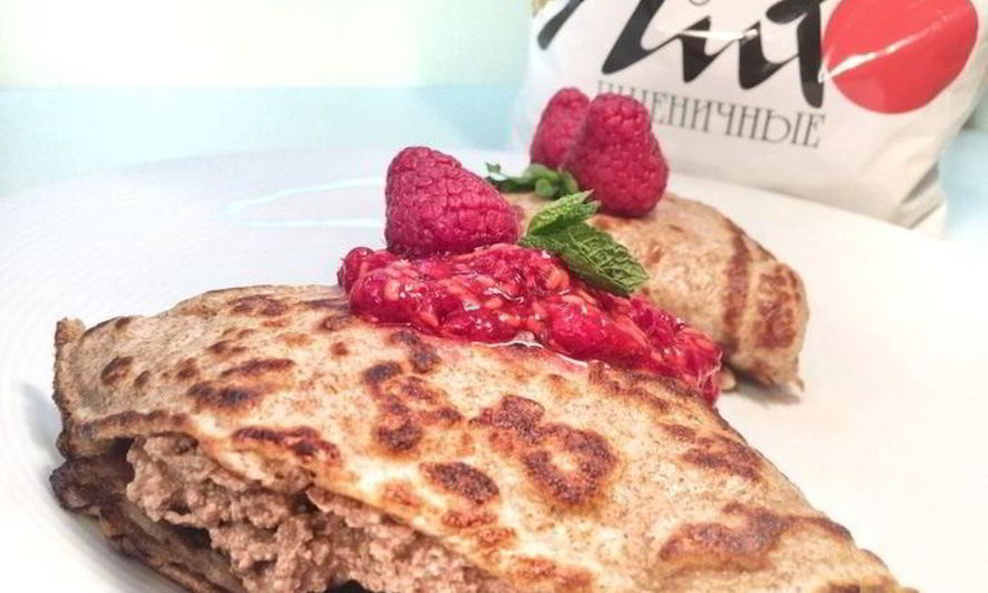 Рецепт блинчики из отрубей с шоколадным творогом