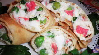 Блинчики карри с крабовым мясом