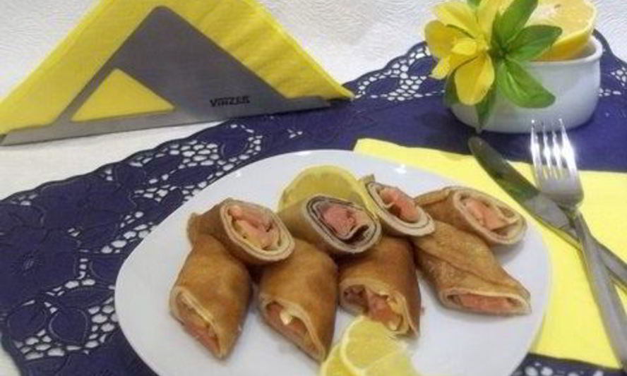 Рецепт блинчики с красной рыбой