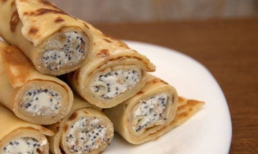 Рецепт блинчики с маком и творогом