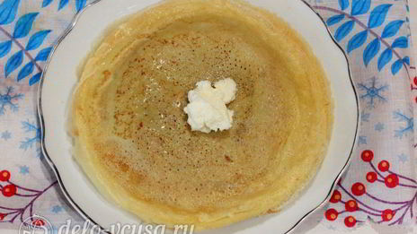 блины на простокваше с творогом