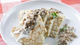 Блины с грибным припеком