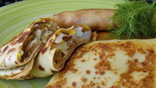 Блины с капустой