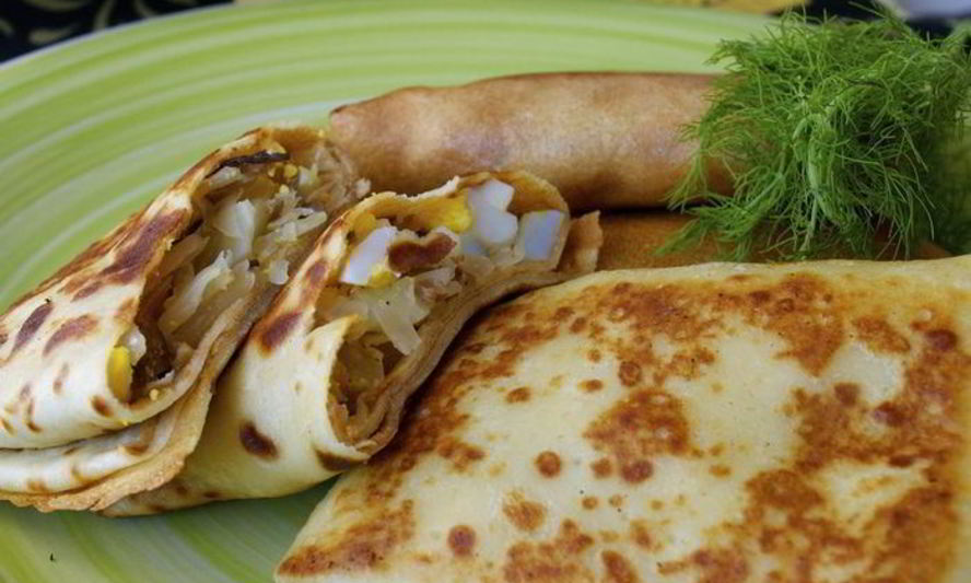 Рецепт блины с капустой