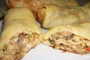 Блины с мясом и грибами