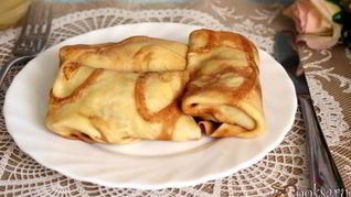 Блины с мясом по-домашнему