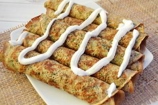 Блины с сыром и зеленью