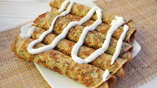 Блины с сыром и зеленью