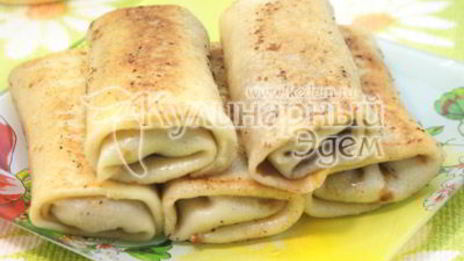 фаршированные блины с грибами и сыром