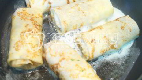 фаршированные блины с колбасой и грибами