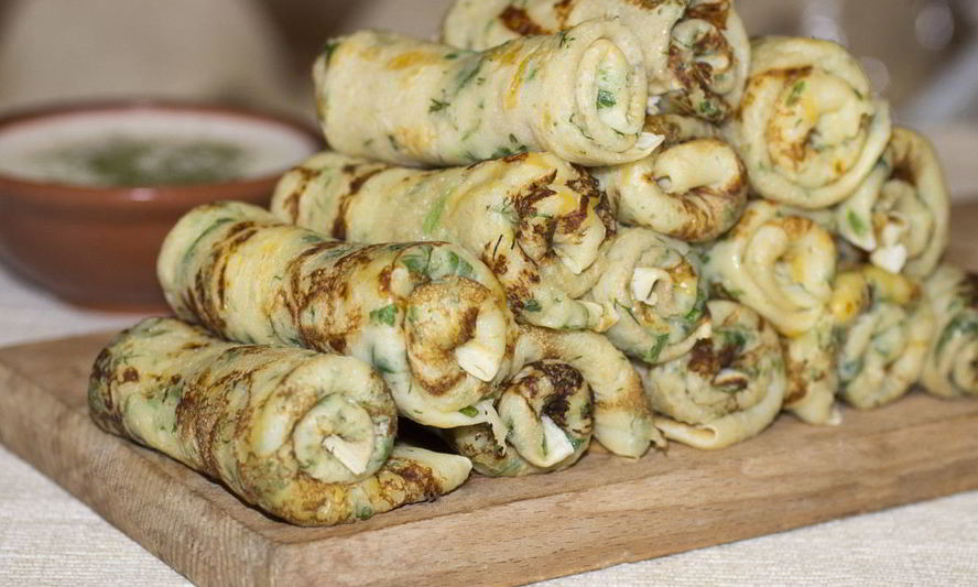 Рецепт голландские блинчики с сыром и зеленью