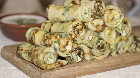 голландские блинчики с сыром и зеленью