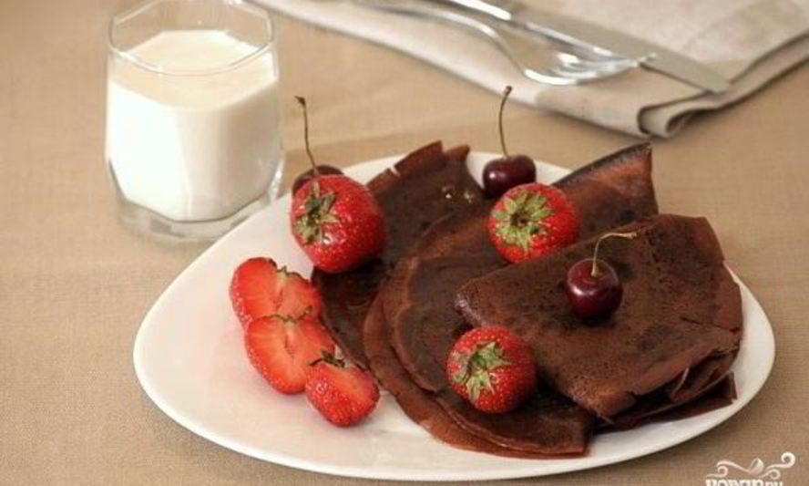 Рецепт шоколадные блинчики